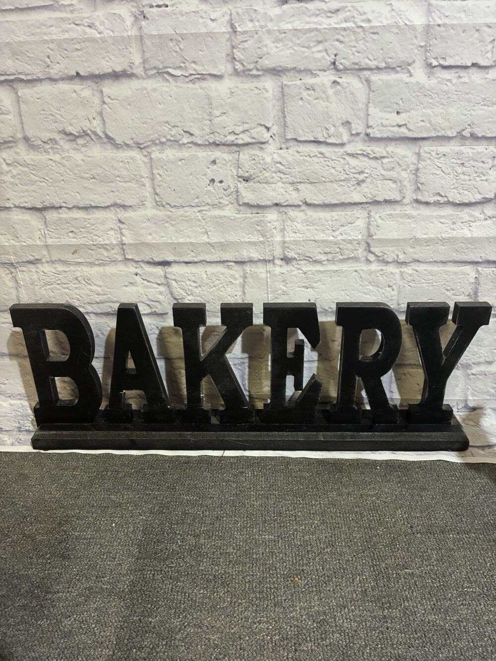 Large Black Wooden Bakery Sign Farmhouse Kitchen Wall Shelf Decor 22 Inch